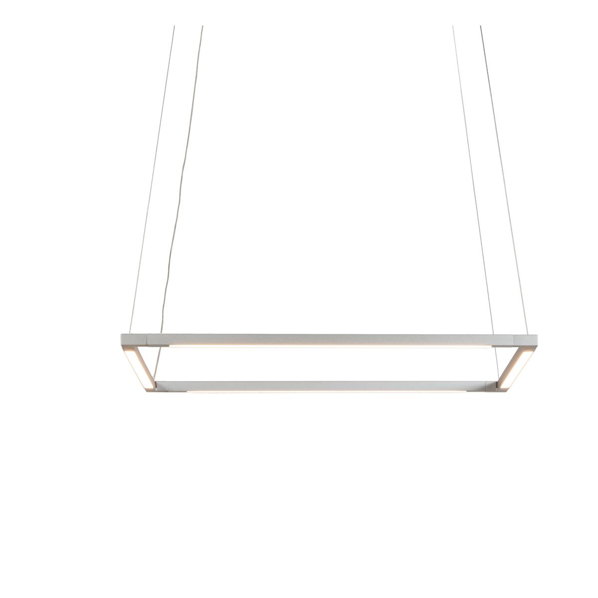 Koncept ZBP-16-S-SW-SIL-CNP Z-Bar LED 18 inch Silver Pendant Ceiling Light, Square